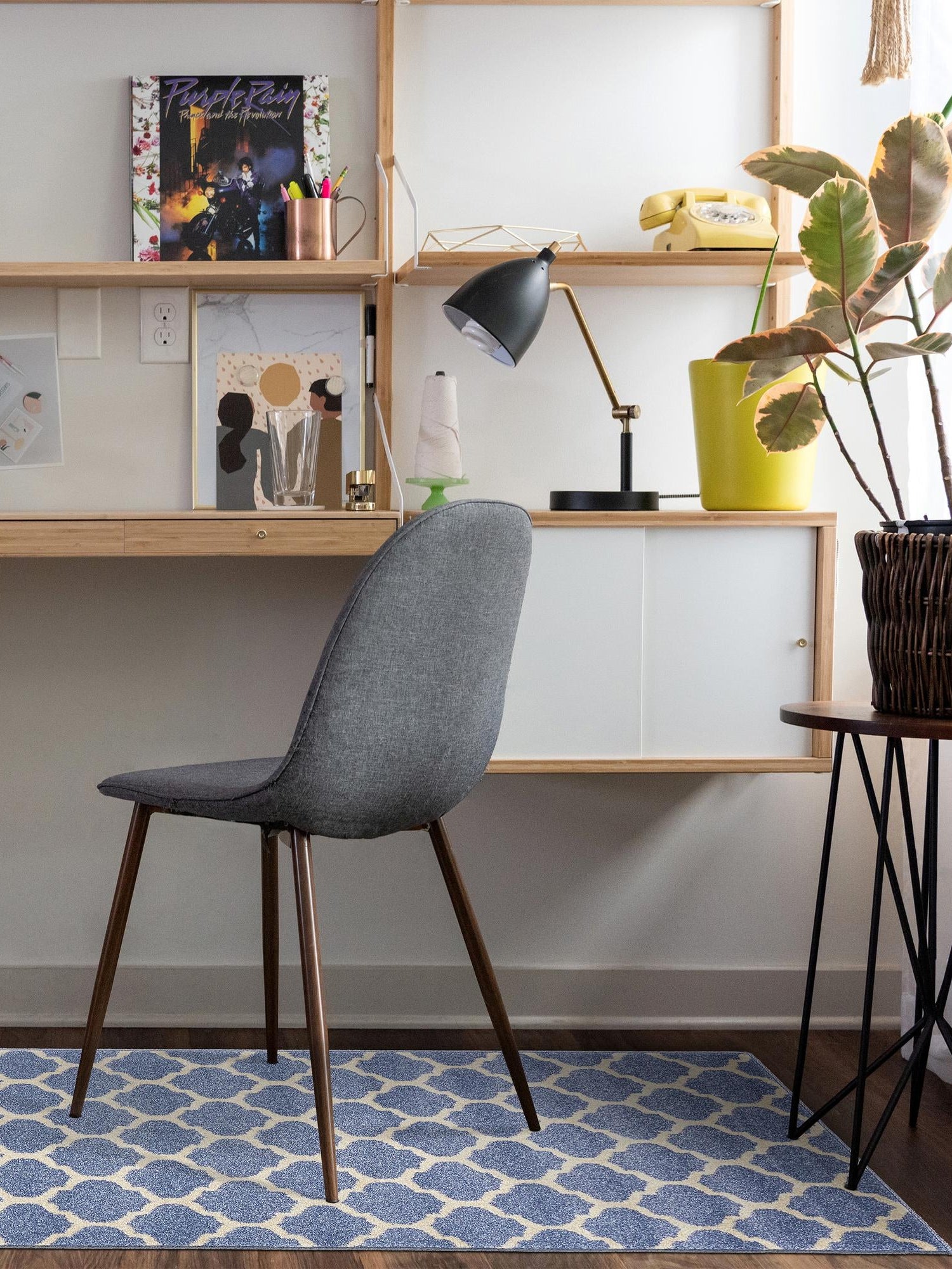 Light Blue 2' x 6' 1 Trellis Runner Area Rug