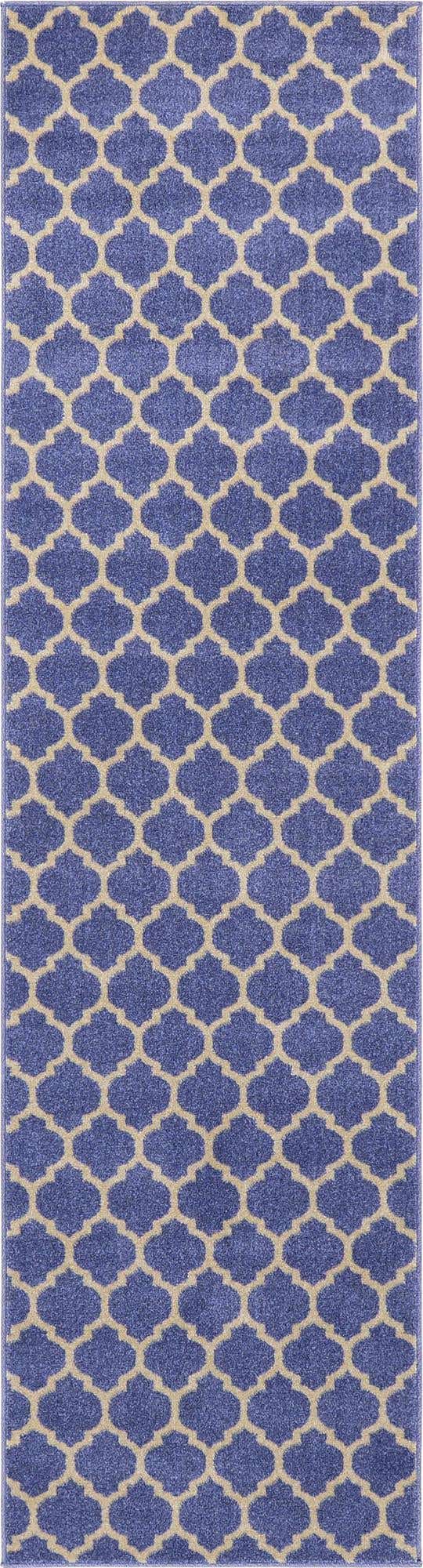 Light Blue 2' 7 x 10' Trellis Runner Area Rug