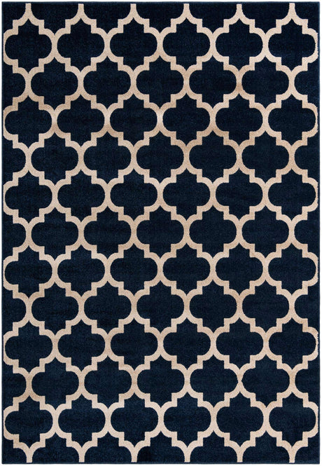 Dark Blue 7' 1 x 10' Trellis Rectangle Area Rug
