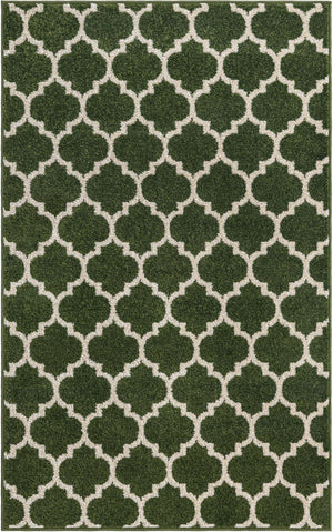 Dark Green 3' 1 x 5' 3 Trellis Rectangle Area Rug