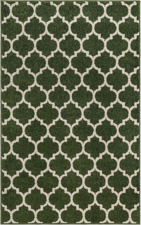 Dark Green 3' 1 x 5' 3 Trellis Rectangle Area Rug