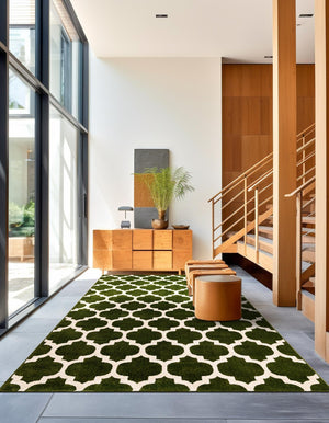 Dark Green 3' 1 x 5' 3 Trellis Rectangle Area Rug