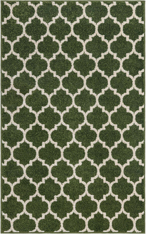 Dark Green 5' 3 x 8' Trellis Rectangle Area Rug
