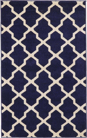 Navy Blue 3' 1 x 5' 3 Trellis Rectangle Area Rug