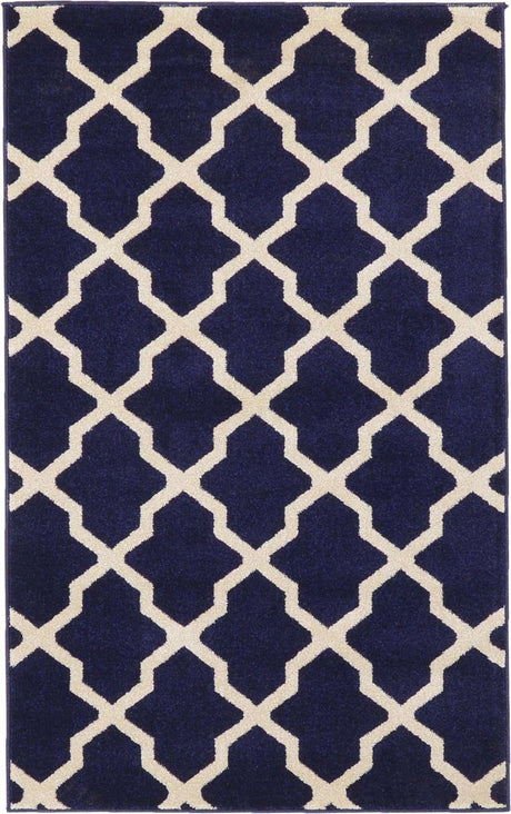 Navy Blue 3' 1 x 5' 3 Trellis Rectangle Area Rug