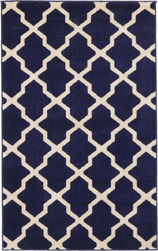 Navy Blue 3' 1 x 5' 3 Trellis Rectangle Area Rug