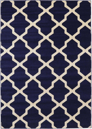Navy Blue 7' 1 x 10' Trellis Rectangle Area Rug