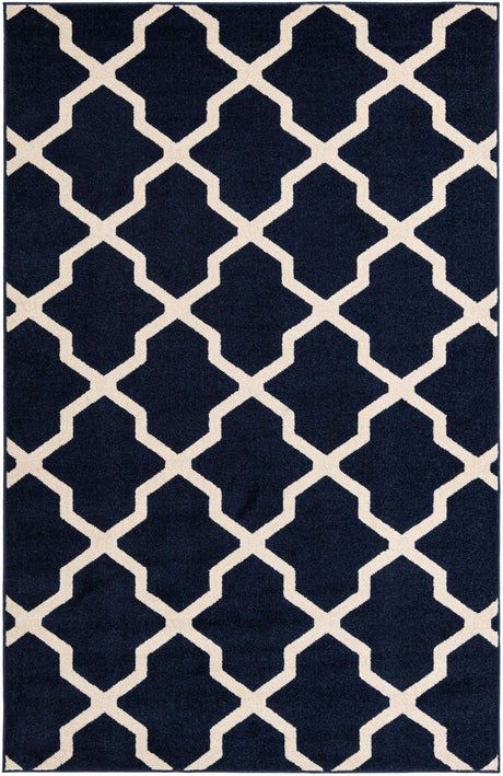 Navy Blue 5' 3 x 8' Trellis Rectangle Area Rug