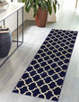 Navy Blue 2' 7 x 10' Trellis Runner Area Rug