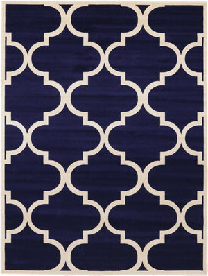 Navy Blue 9' x 12' Trellis Rectangle Area Rug