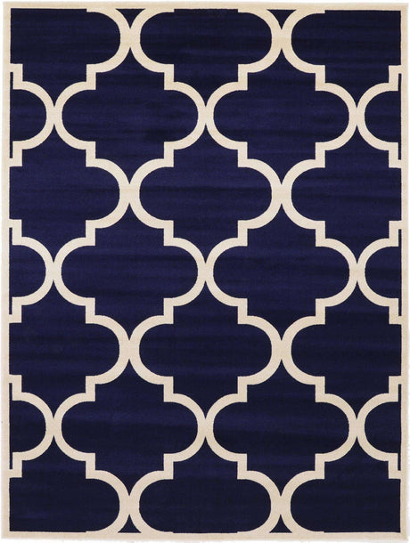 Navy Blue 9' x 12' Trellis Rectangle Area Rug
