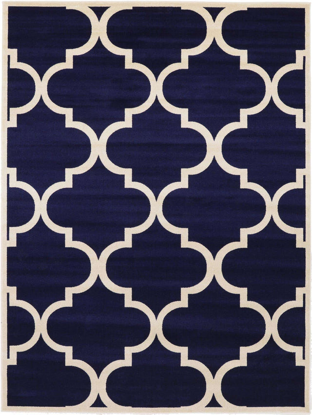 Navy Blue 9' x 12' Trellis Rectangle Area Rug