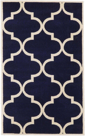 Navy Blue 3' 1 x 5' 3 Trellis Rectangle Area Rug
