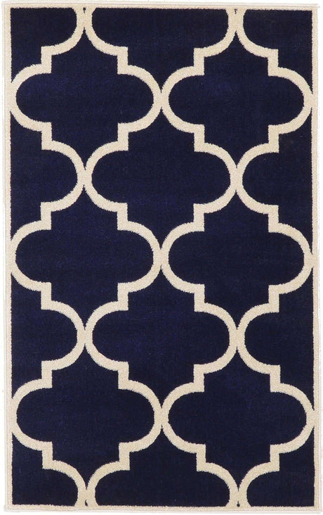 Navy Blue 3' 1 x 5' 3 Trellis Rectangle Area Rug