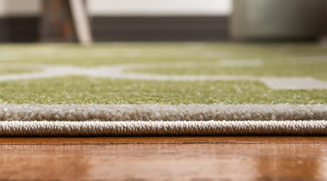 Green 3' 3 x 5' 3 Trellis Rectangle Area Rug Geometric Modern Unique Durable Easy Clean Carpet for Contemporary Interior Design for Sale at Rug Engine