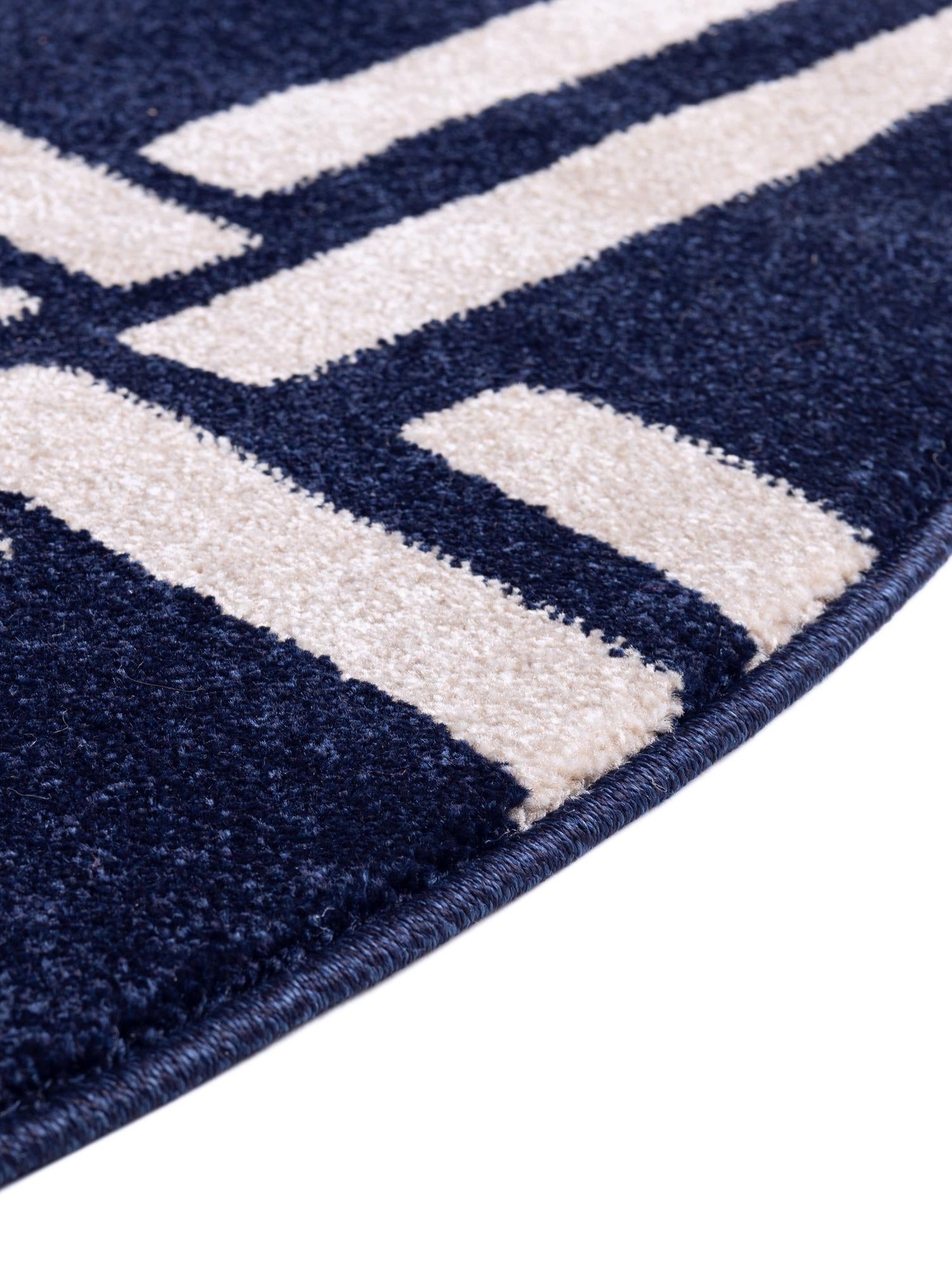 Navy Blue 3' 3 x 3' 3 Trellis Round Area Rug
