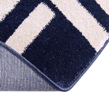 Navy Blue 3' 3 x 3' 3 Trellis Round Area Rug Geometric Modern Unique Durable Easy Clean Carpet for Contemporary Interior Design for Sale at Rug Engine