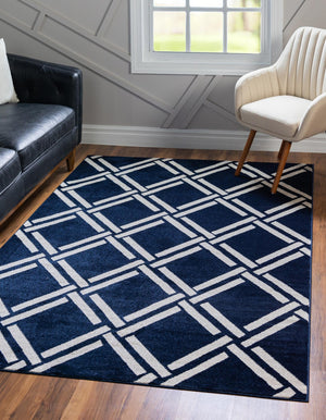 Navy Blue 3' 3 x 5' 3 Trellis Rectangle Area Rug