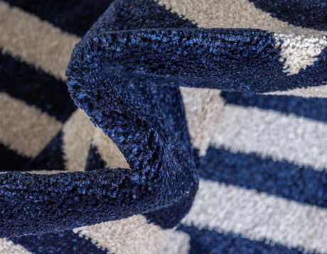 Navy Blue 3' 3 x 5' 3 Trellis Rectangle Area Rug Geometric Modern Unique Durable Easy Clean Carpet for Contemporary Interior Design for Sale at Rug Engine