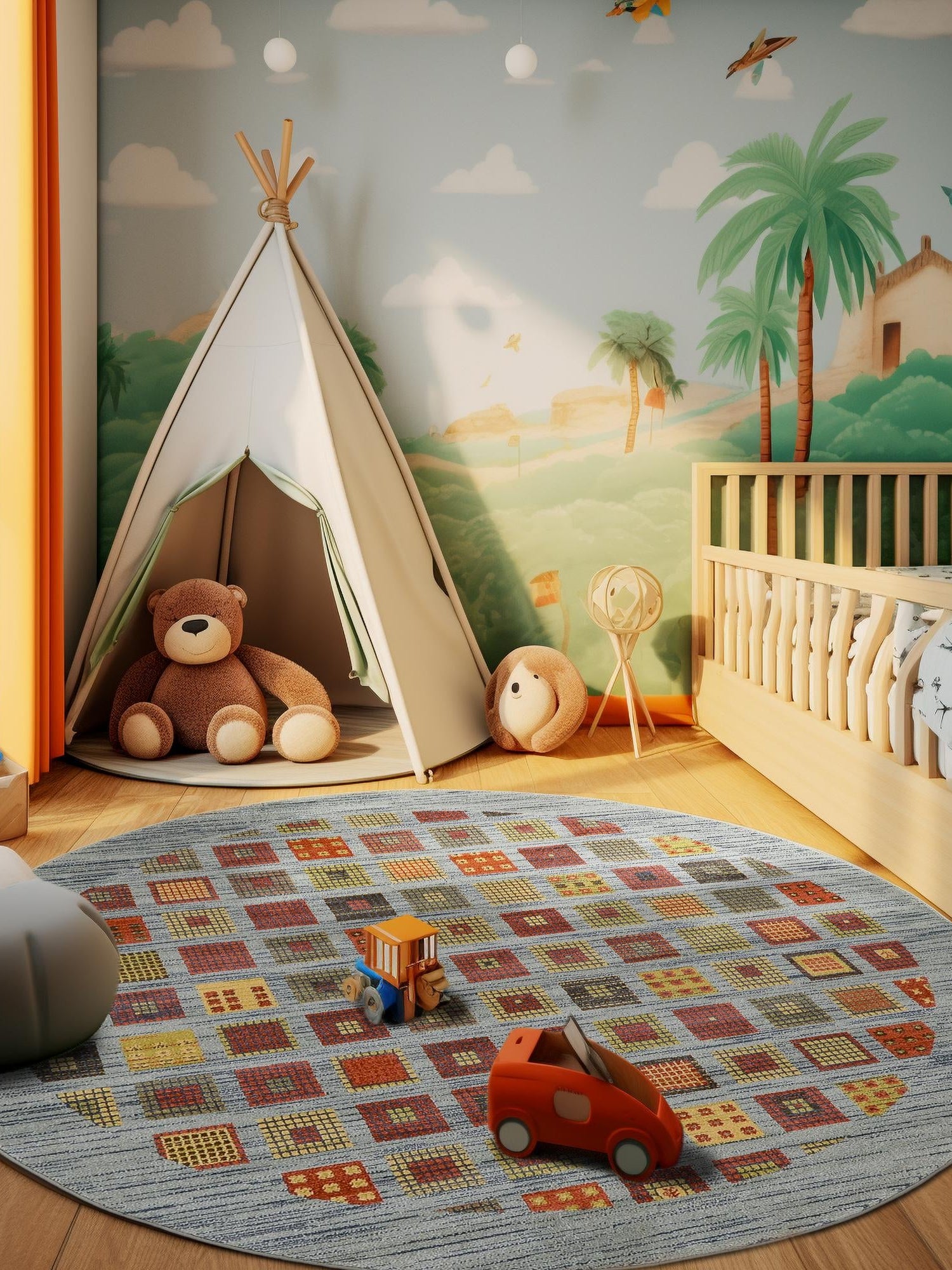 Blue 6' 1 x 6' 1 Fars Round Area Rug 100% Polypropylene Unique Traditional Carpet for Classical Living, Dining Room & Office Spaces for Sale at Rug Engine