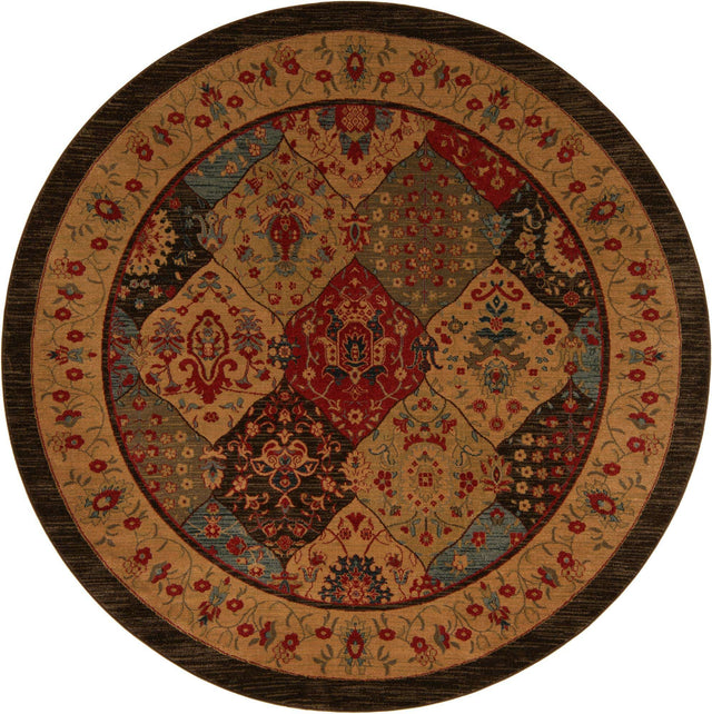 Multicolor 8' x 8' Edinburgh Round Area Rug 100% Polypropylene Easy Clean With Cotton Backing Traditional Classic Design Carpet for Living, Dining Room, Office for Sale at Rug Engine
