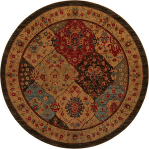 Multicolor 6' 1 x 6' 1 Edinburgh Round Area Rug 100% Polypropylene Easy Clean With Cotton Backing Traditional Classic Design Carpet for Living, Dining Room, Office for Sale at Rug Engine