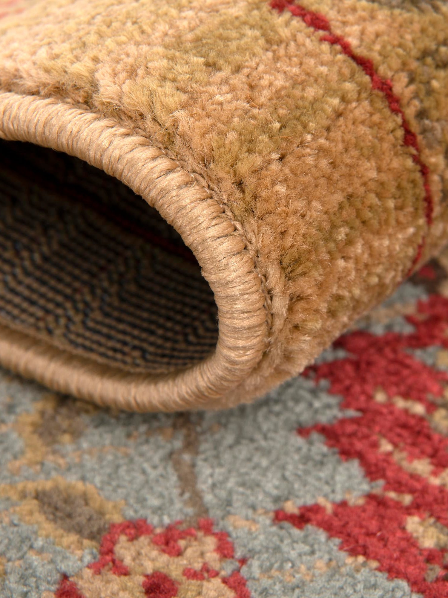 Tan 6' 1 x 6' 1 Edinburgh Round Area Rug 100% Polypropylene Easy Clean With Cotton Backing Traditional Classic Design Carpet for Living, Dining Room, Office for Sale at Rug Engine