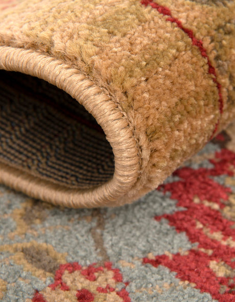 Tan 6' 1 x 6' 1 Edinburgh Round Area Rug 100% Polypropylene Easy Clean With Cotton Backing Traditional Classic Design Carpet for Living, Dining Room, Office for Sale at Rug Engine