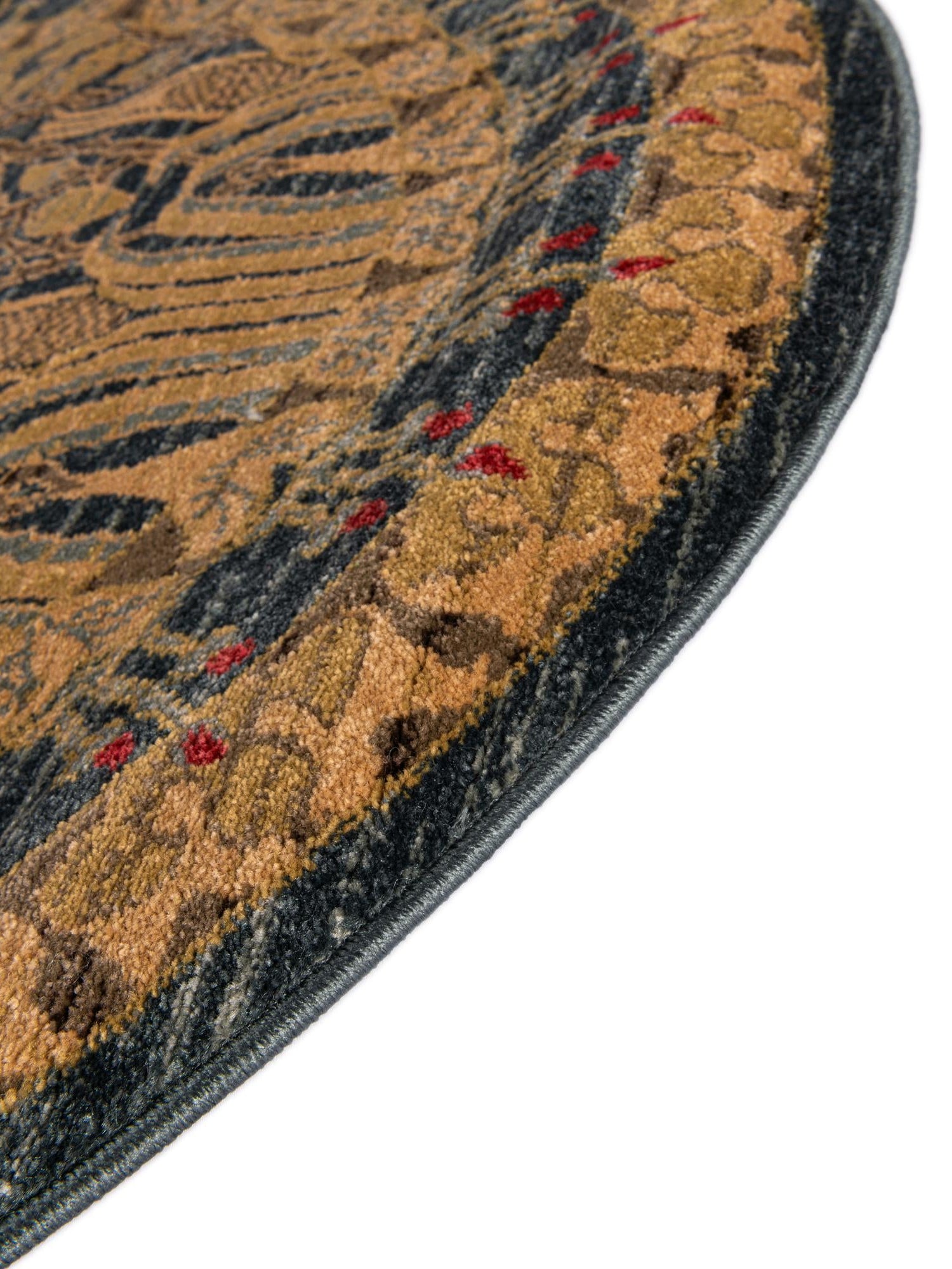 Navy Blue 5' 1 x 5' 1 Edinburgh Round Area Rug 100% Polypropylene Easy Clean With Cotton Backing Traditional Classic Design Carpet for Living, Dining Room, Office for Sale at Rug Engine