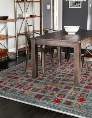 Blue 10' 6 x 16' 5 Fars Rectangle Area Rug 100% Polypropylene Unique Traditional Carpet for Classical Living, Dining Room & Office Spaces for Sale at Rug Engine