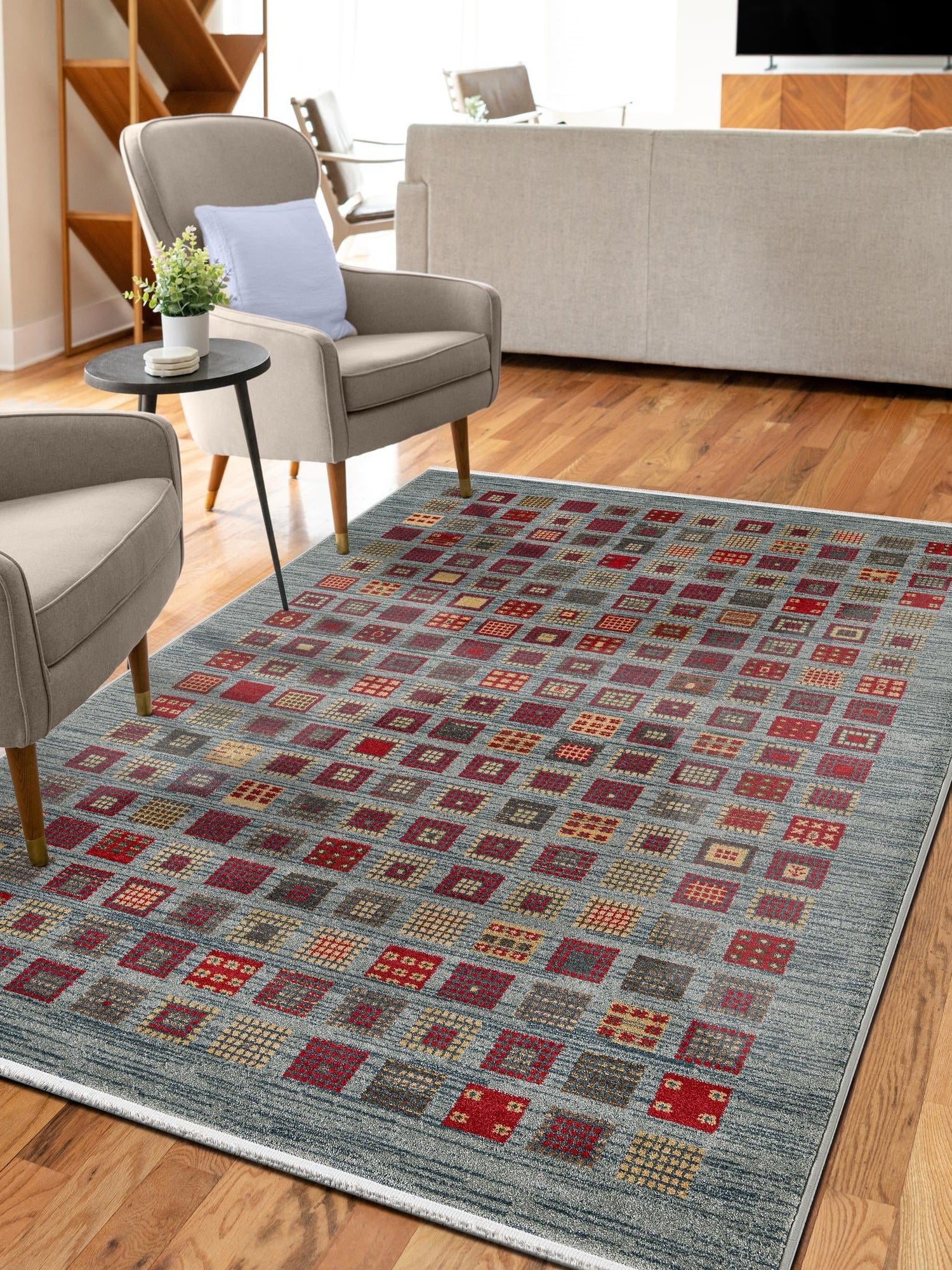 Blue 5' 1 x 8' Fars Rectangle Area Rug 100% Polypropylene Unique Traditional Carpet for Classical Living, Dining Room & Office Spaces for Sale at Rug Engine