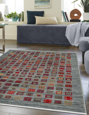 Blue 5' 1 x 8' Fars Rectangle Area Rug 100% Polypropylene Unique Traditional Carpet for Classical Living, Dining Room & Office Spaces for Sale at Rug Engine