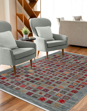 Blue 7' 1 x 10' Fars Rectangle Area Rug 100% Polypropylene Unique Traditional Carpet for Classical Living, Dining Room & Office Spaces for Sale at Rug Engine