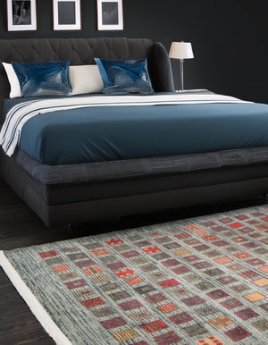 Blue 7' 1 x 10' Fars Rectangle Area Rug 100% Polypropylene Unique Traditional Carpet for Classical Living, Dining Room & Office Spaces for Sale at Rug Engine