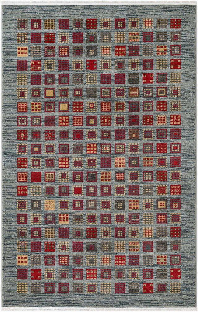 Blue 5' 1 x 8' Fars Rectangle Area Rug 100% Polypropylene Unique Traditional Carpet for Classical Living, Dining Room & Office Spaces for Sale at Rug Engine