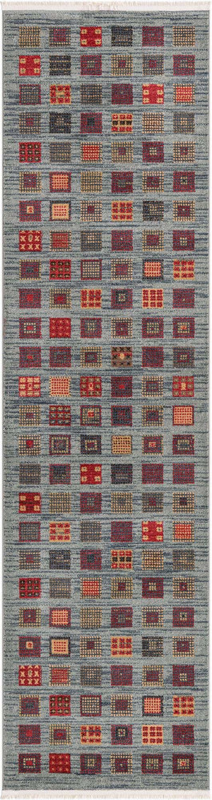 Blue 2' 7 x 10' Fars Runner Area Rug 100% Polypropylene Unique Traditional Carpet for Classical Living, Dining Room & Office Spaces for Sale at Rug Engine