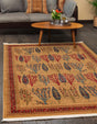 Tan 7' 1 x 10' Fars Rectangle Area Rug 100% Polypropylene Unique Traditional Carpet for Classical Living, Dining Room & Office Spaces for Sale at Rug Engine