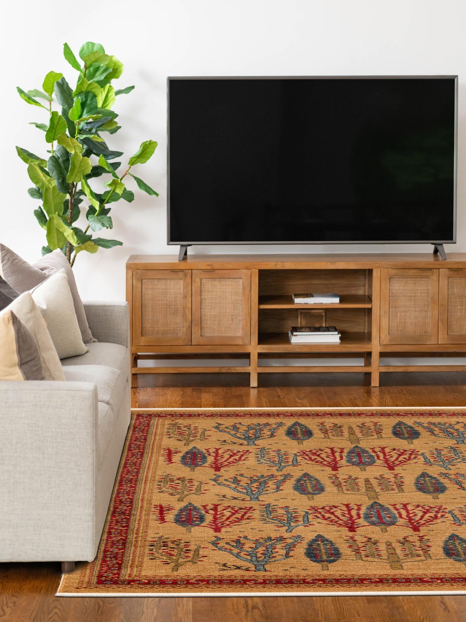 Tan 10' 6 x 16' 5 Fars Rectangle Area Rug 100% Polypropylene Unique Traditional Carpet for Classical Living, Dining Room & Office Spaces for Sale at Rug Engine