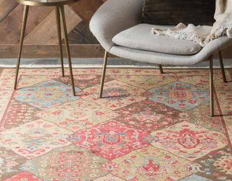 Multicolor 6' 1 x 9' Edinburgh Rectangle Area Rug 100% Polypropylene Easy Clean With Cotton Backing Traditional Classic Design Carpet for Living, Dining Room, Office for Sale at Rug Engine