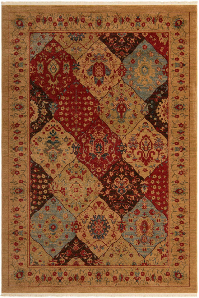 Tan 7' 1 x 10' Edinburgh Rectangle Area Rug 100% Polypropylene Easy Clean With Cotton Backing Traditional Classic Design Carpet for Living, Dining Room, Office for Sale at Rug Engine