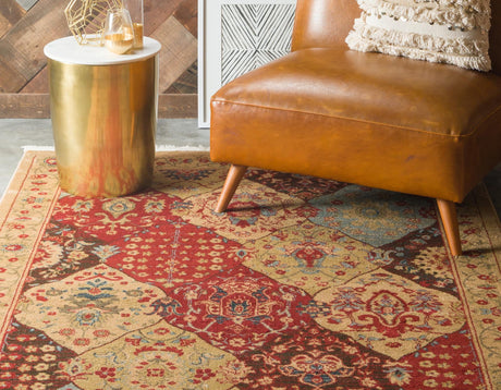 Tan 5' 1 x 8' Edinburgh Rectangle Area Rug 100% Polypropylene Easy Clean With Cotton Backing Traditional Classic Design Carpet for Living, Dining Room, Office for Sale at Rug Engine