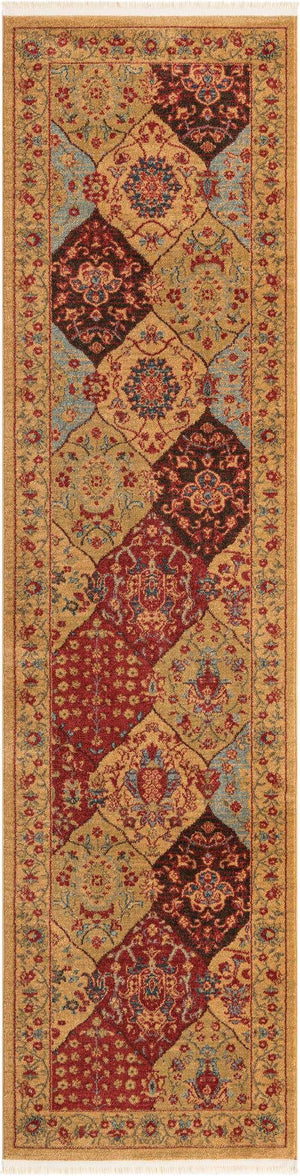 Tan 2' 7 x 10' Edinburgh Runner Area Rug 100% Polypropylene Easy Clean With Cotton Backing Traditional Classic Design Carpet for Living, Dining Room, Office for Sale at Rug Engine