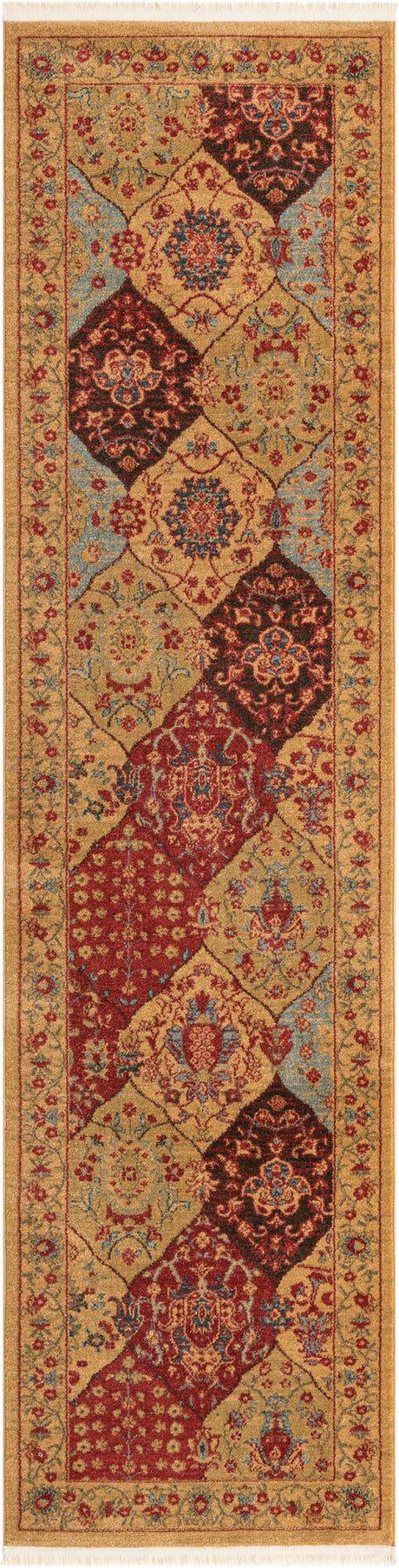 Tan 2' 7 x 10' Edinburgh Runner Area Rug 100% Polypropylene Easy Clean With Cotton Backing Traditional Classic Design Carpet for Living, Dining Room, Office for Sale at Rug Engine