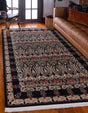 Black 8' x 11' Edinburgh Rectangle Area Rug 100% Polypropylene Easy Clean With Cotton Backing Traditional Classic Design Carpet for Living, Dining Room, Office for Sale at Rug Engine