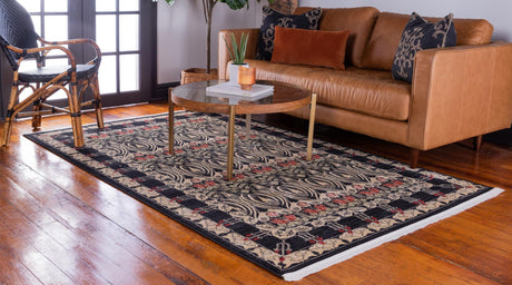 Black 10' 6 x 16' 5 Edinburgh Rectangle Area Rug 100% Polypropylene Easy Clean With Cotton Backing Traditional Classic Design Carpet for Living, Dining Room, Office for Sale at Rug Engine