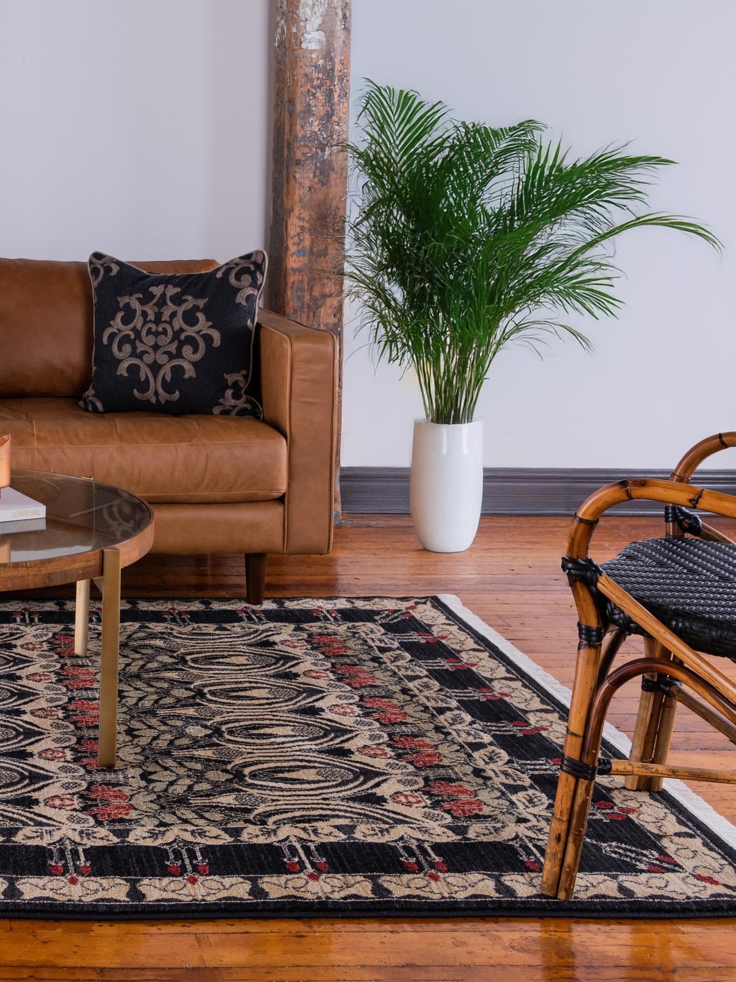 Black 2' x 3' 1 Edinburgh Rectangle Area Rug 100% Polypropylene Easy Clean With Cotton Backing Traditional Classic Design Carpet for Living, Dining Room, Office for Sale at Rug Engine