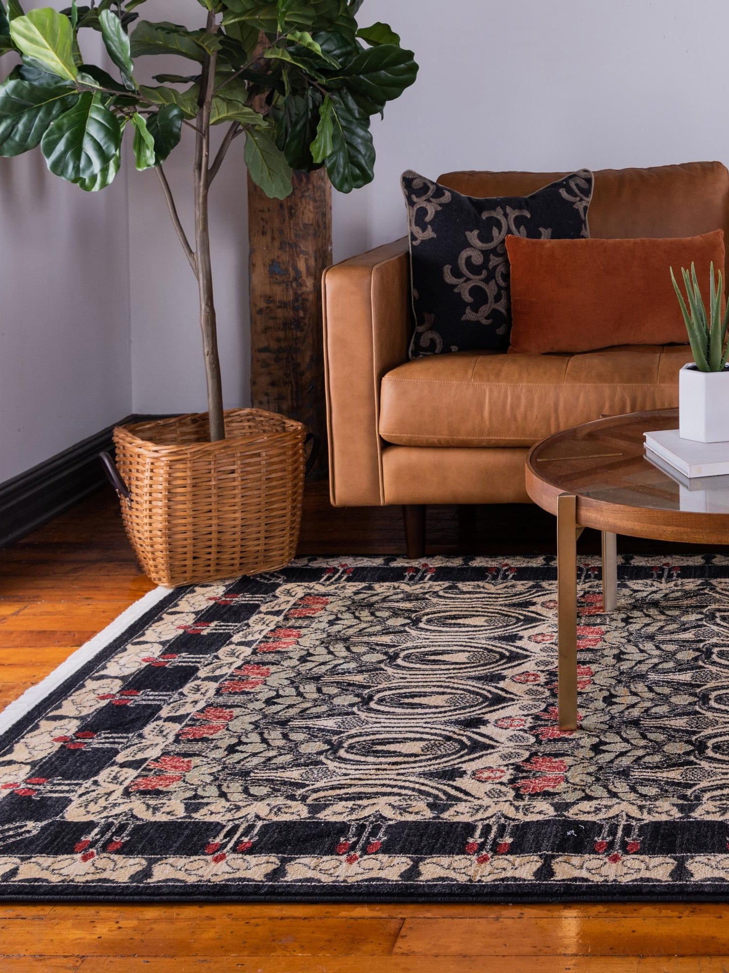 Black 10' x 13' 1 Edinburgh Rectangle Area Rug 100% Polypropylene Easy Clean With Cotton Backing Traditional Classic Design Carpet for Living, Dining Room, Office for Sale at Rug Engine