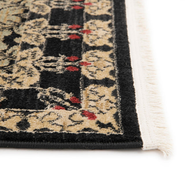Black 4' 1 x 6' 1 Edinburgh Rectangle Area Rug 100% Polypropylene Easy Clean With Cotton Backing Traditional Classic Design Carpet for Living, Dining Room, Office for Sale at Rug Engine