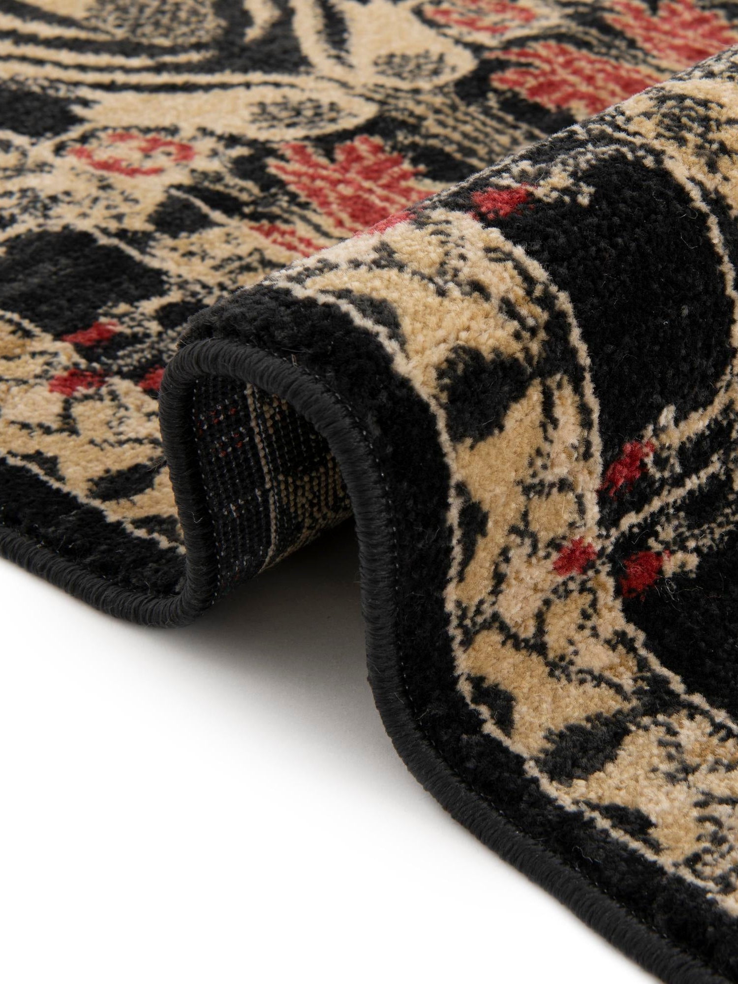 Black 2' x 3' 1 Edinburgh Rectangle Area Rug 100% Polypropylene Easy Clean With Cotton Backing Traditional Classic Design Carpet for Living, Dining Room, Office for Sale at Rug Engine