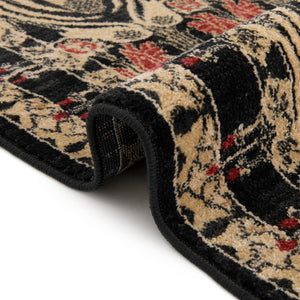 Black 4' 1 x 6' 1 Edinburgh Rectangle Area Rug 100% Polypropylene Easy Clean With Cotton Backing Traditional Classic Design Carpet for Living, Dining Room, Office for Sale at Rug Engine